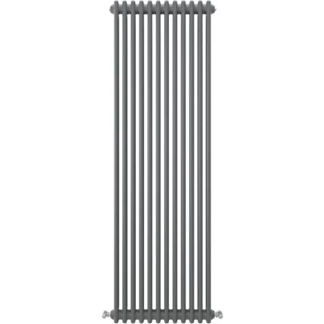 Traditional Radiator Central Heating Rads Cast Iron Style 3 Column Vertical 1800x560mm Grey White - Image 2
