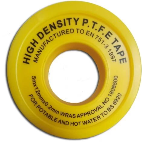Krobahn Gas PTFE Tape 5m X 12mm Gas Pipe Plumbing Thread Seal, KB-TPTG1202