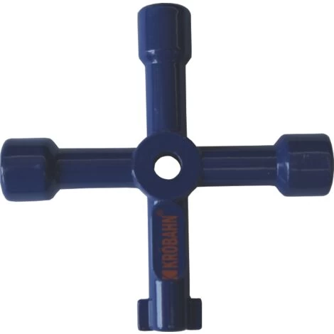 Krobahn KB-UTPK0004 4- Way Utility Key Plumbing Radiator Bleed Gas Electric Meter Stop Cock Tap