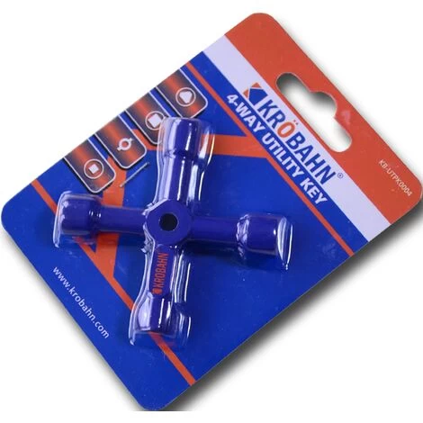 Krobahn KB-UTPK0004 4- Way Utility Key Plumbing Radiator Bleed Gas Electric Meter Stop Cock Tap - Image 2