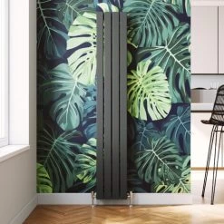 ELEGANT Vertical Flat Column Designer Radiator Wall/Floor Mounted Central Heating Rad 1800x300mm Anthracite Flat Double Panel Radiator