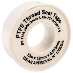 Ultra PTFE Tape White 12mm X 12m Pack Of 10