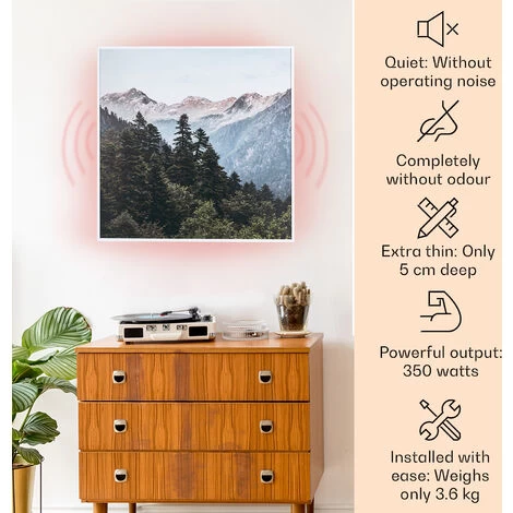 Klarstein Wonderwall Air Art Smart Infrared Heater 60x60cm 350W Mountains - Image 2