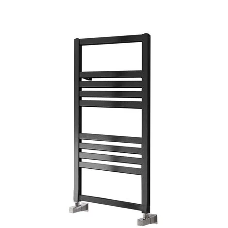 Reina Bolca Designer Heated Towel Rail 870mm H X 485mm W - Satin Black - Image 3