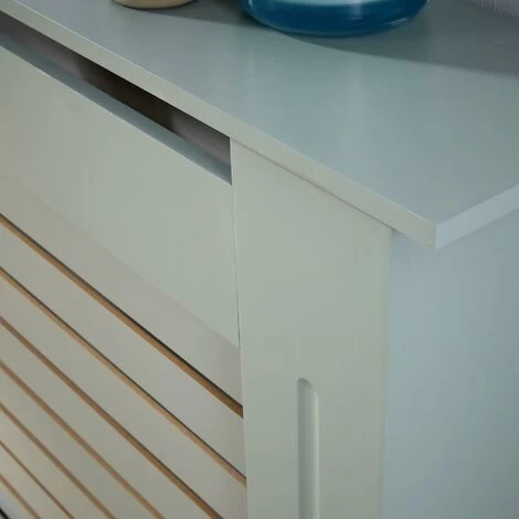 YORK Extra Large Grey Radiator Cover Wooden MDF Wall Cabinet Shelf Slatted Grill - Image 3