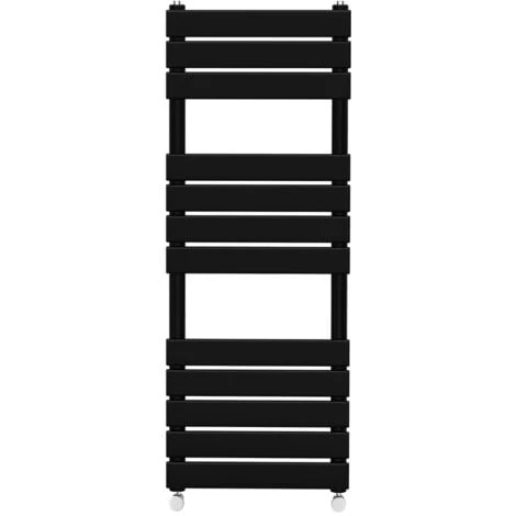 Bathroom Flat Panel Heated Towel Rail Radiator Central Heating 1200x450mm Black - Image 2