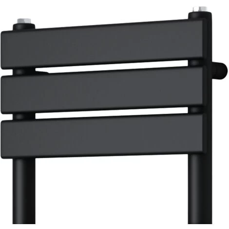 Bathroom Flat Panel Heated Towel Rail Radiator Central Heating 1200x450mm Black - Image 3