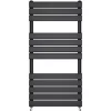 Bathroom Flat Panel Heated Towel Rail Radiator Central Heating 1200x600mm Black