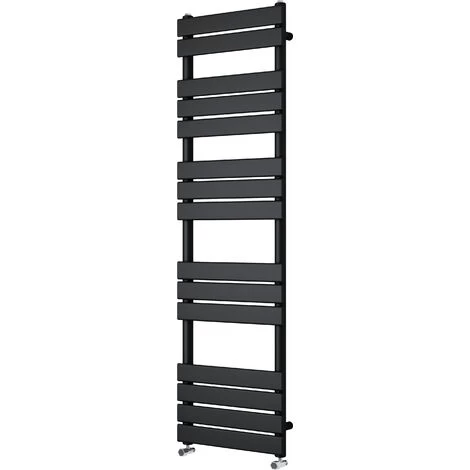 Bathroom Flat Panel Heated Towel Rail Radiator Central Heating 1600x450mm Black - Image 2