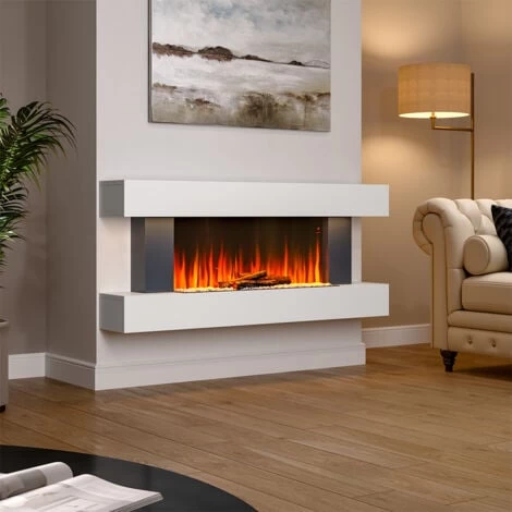 Livingandhome 50 Inch Large LED Electric Fireplace Remote WiFi Control 7 Flame Colors - Image 3