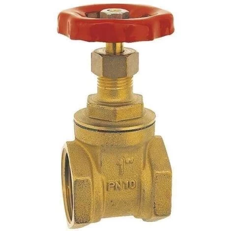 6/4 Inch BSP Strong Brass Sluice Gate Valve Water Stop With Red Head Handle