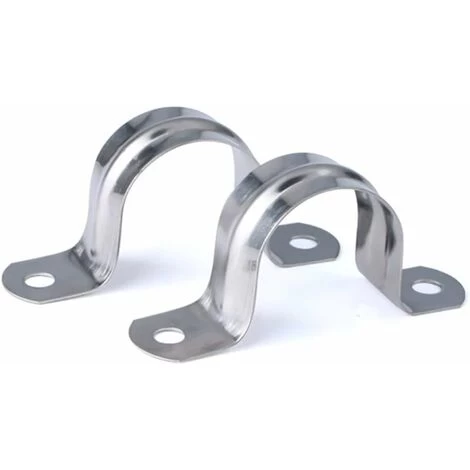 32MM 304 Stainless Steel U-Tube Clamp Connecting Ring Hose Clamp Card Clamp U-shaped Saddle Card Hose Clip 16PCS SOEKAVIA