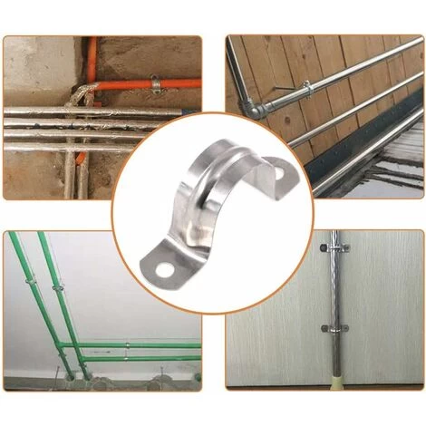 32MM 304 Stainless Steel U-Tube Clamp Connecting Ring Hose Clamp Card Clamp U-shaped Saddle Card Hose Clip 16PCS SOEKAVIA - Image 5