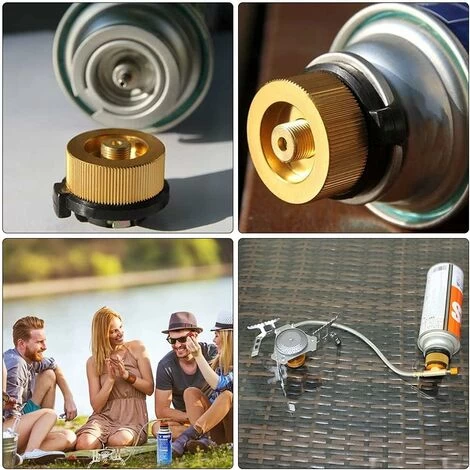 3PCS Gas Cylinder Adapter, Gas Converter Transfer Nozzle Connector For Stove Burner Camping Stove Butane Gas Cartridge Screw-in SOEKAVIA - Image 4