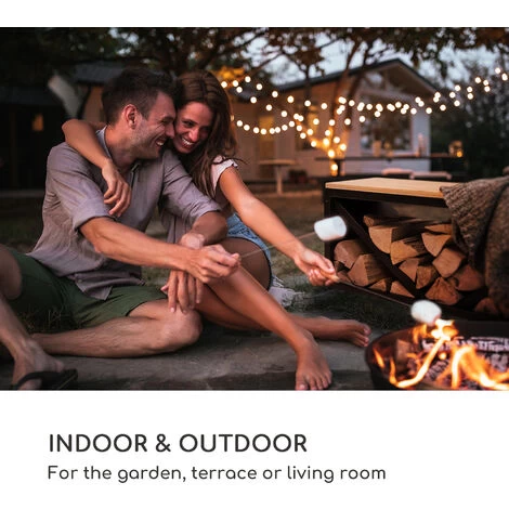 Blumfeldt Firebowl Kindlewood L, Black Wood Storage, Bench, 104x40x35cm, Bamboo, Zinc - Image 3