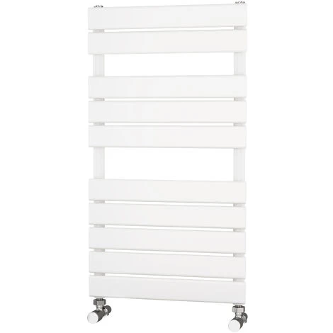 Primus Flat Tube White Designer Towel Rail 900mm H X 500mm W - Central Heating