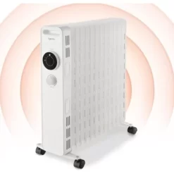 Igenix Oil Filled Radiator, 2.5kW/2500W Overheat Protection, White - IG2625