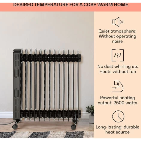 Klarstein Thermaxx Heatstream Oil Radiator 2500W 5-35 °C 24h Timer - Image 2