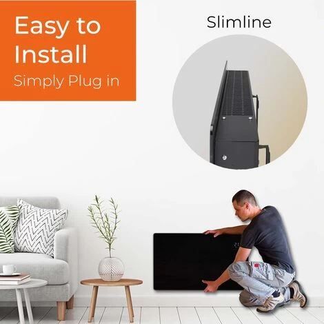 Vitra WiFi Electric Panel Heater, Wall Mounted Or Portable / Energy Efficient LOT20 Compliant, White-500W - Image 4