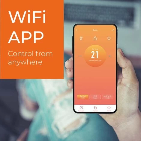 Vitra WiFi Electric Panel Heater, Wall Mounted Or Portable / Energy Efficient LOT20 Compliant, White-500W - Image 5