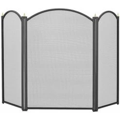 Manor Dynasty 3 Fold Fireguard Black 66 X 43cm - 1796