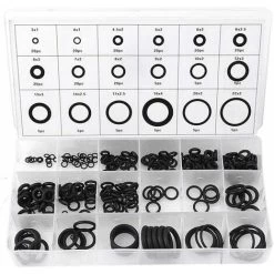 LITZEE 225pcs 18 Size Rubber O-Ring Washer Assortment Set For Car Repair