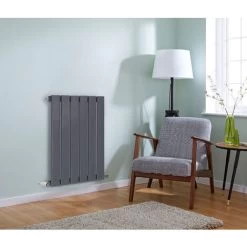 Anthracite Flat Panel Radiator Designer Column Bathroom Central Heating Single 600x408mm