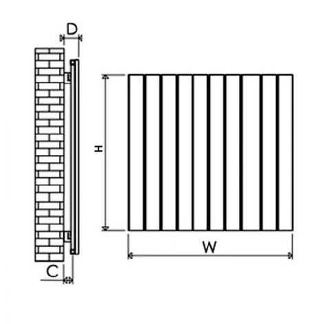 Carisa Step Aluminium Horizontal Designer Radiator 600mm H X 470mm W - Textured White - Image 3