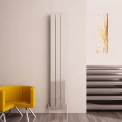 Carisa Monza Aluminium Vertical Designer Radiator 1800mm X 280mm Single Panel - Polished Anodized