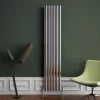 Carisa Tallis Aluminium Vertical Designer Radiator 1800mm H X 350mm W Single Panel - Polished Anodized