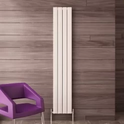 Carisa Elliptic Aluminium Vertical Designer Radiator 1800mm H X 315mm W - Textured White