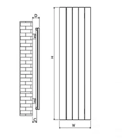 Carisa Nemo Aluminium Vertical Designer Radiator 1800mm H X 280mm W Single Panel - Textured White - Image 3