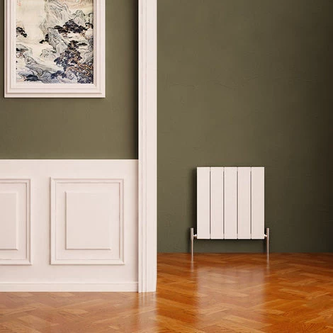 Carisa Nemo Aluminium Horizontal Designer Radiator 600mm X 470mm Single Panel - Textured White