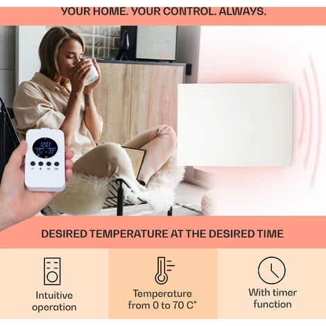 Klarstein Klarstein Wonderwall Air Infinite, Infrared Heater, 90x60cm, 580W, Wall, FB - Image 3