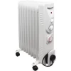 White Oil Filled Radiator Portable Electric Heater Thermostat 9 Fin 2000W With Timer