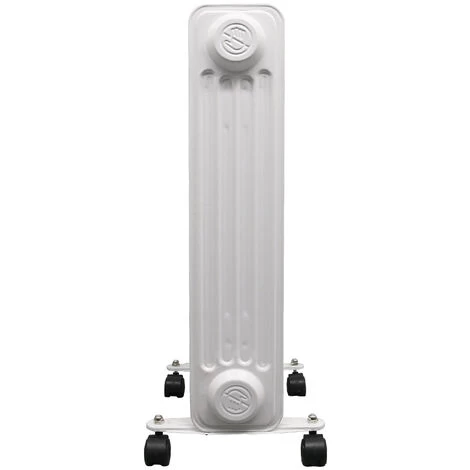 White Oil Filled Radiator Portable Electric Heater Thermostat 9 Fin 2000W With Timer - Image 2