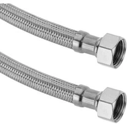 PrimeMatik - Flexible Metal Stainless Steel Hose 3/8 Female To 3/8 Female 40 Cm