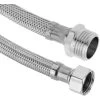 PrimeMatik - Flexible Metallic Stainless Steel Hose 1/2 Male To 3/8 Female Of 30 Cm