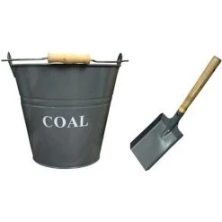 Fireside Coal Bucket & Shovel In French Grey