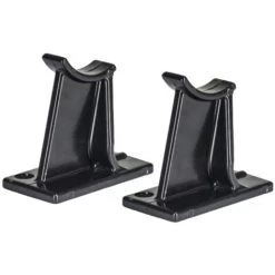 Pair Of Black Universal Column Radiator Support Feet White Cast Iron Tradiational - 65mm High