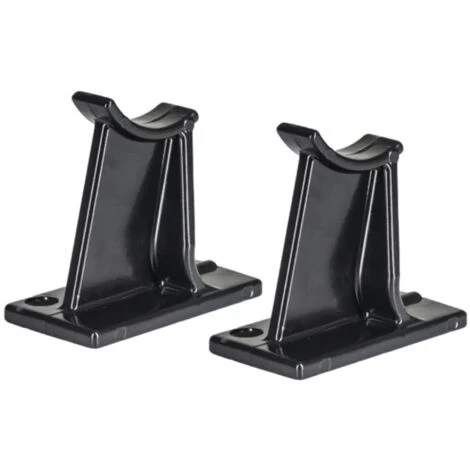 Pair Of Black Universal Column Radiator Support Feet White Cast Iron Tradiational - 65mm High