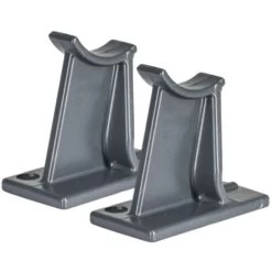 "Valdern" Pair Of Grey Anthracite Universal Column Radiator Support Feet White Cast Iron Tradiational - 65mm High
