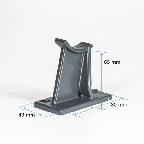 "Valdern" Pair Of Grey Anthracite Universal Column Radiator Support Feet White Cast Iron Tradiational - 65mm High - Image 2