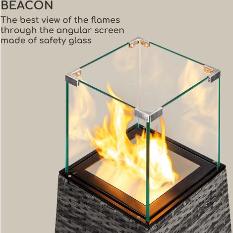 Blumfeldt Firetower Ethanol Fireplace Safety Burner 250 Ml / 1.5 H Extinguishing Aid Flame Guard - Image 3