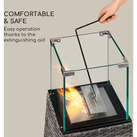 Blumfeldt Firetower Ethanol Fireplace Safety Burner 250 Ml / 1.5 H Extinguishing Aid Flame Guard - Image 5