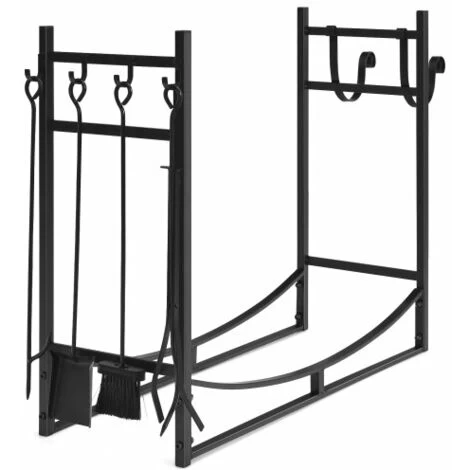 36inch Fireplace Log Holder Heavy-Duty Firewood Rack & Tool Set