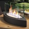 Livingandhome Unique Smokeless Stainless Steel Tabletop Ethanol Fireplace, Black