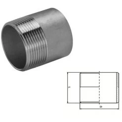 Stainless Steel Welding Nipple (A2 / T304) 1 Inch BSP Parallel Threads (BSPP / G Thread)