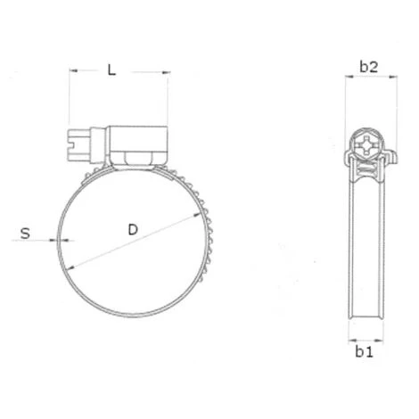 Stainless Steel Jubilee Type Clip - Worm Gear - 80-100mm - Image 2