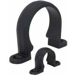 Single Way Snap On Saddle Clip - Black Polypropylene - 60.5 Mm OD Tube (2" NB)